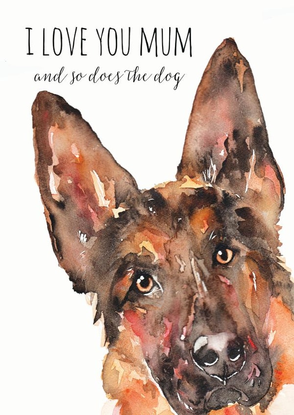 German Shepherd Mothers Day Card 1611 created by Jo Scott Art