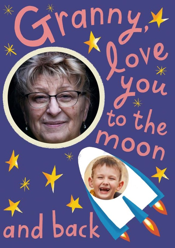 granny moon Mothers Day Personalised Photo Card 17424 created by @AimeeStevens.Design
