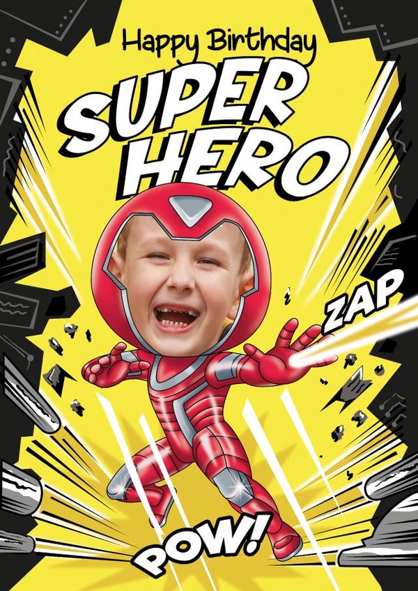 superhero marvel Birthday Personalised Photo Card 20859 created by Ryk60