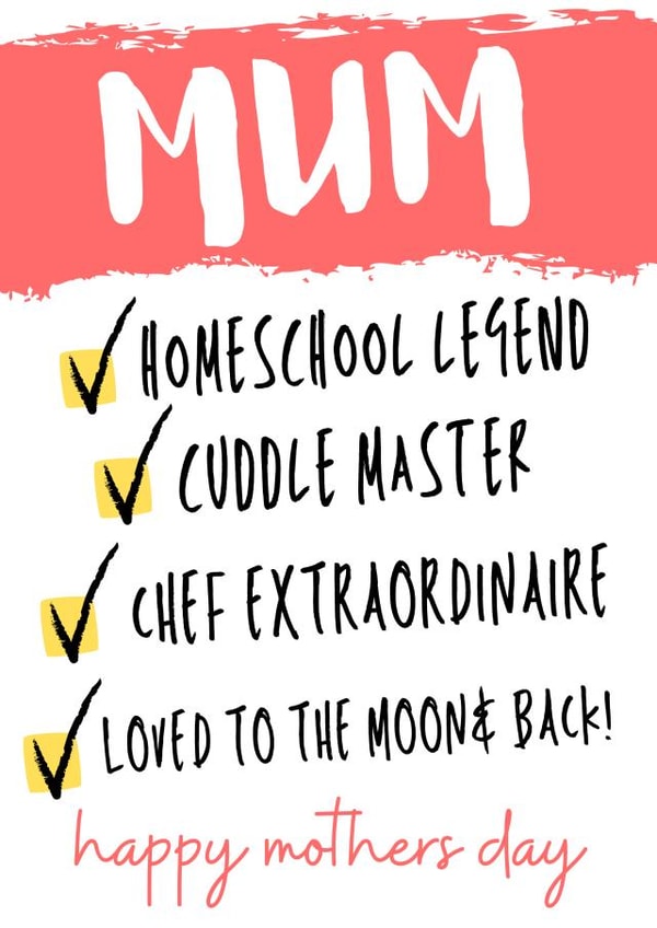 mum list Mothers Day Card 44326 created by KokoandDoo