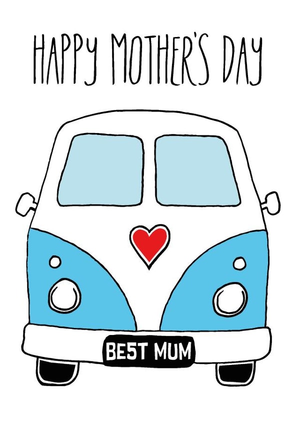 mother campervan Mothers Day Card 21858 created by Knick Knack Crafts