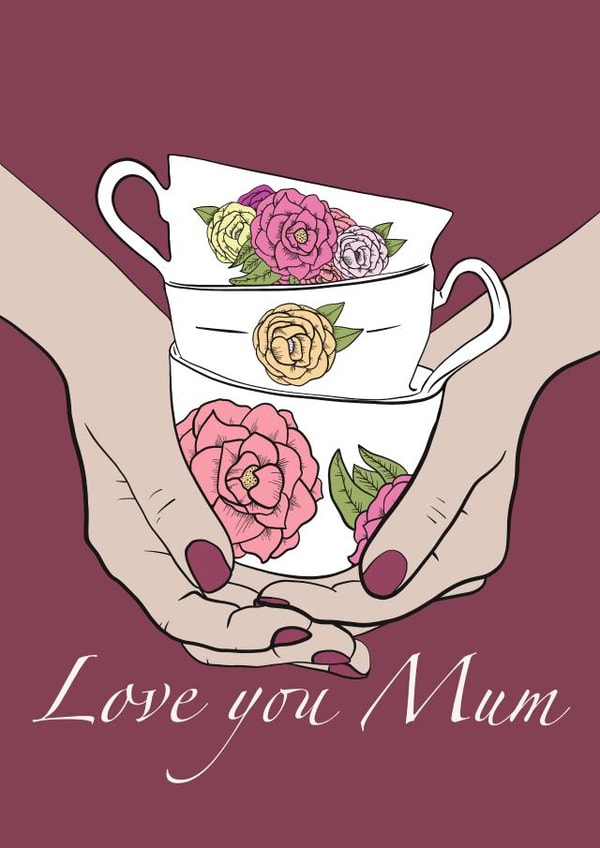 cup mugs Mothers Day Card 47153 created by Rachel Vass