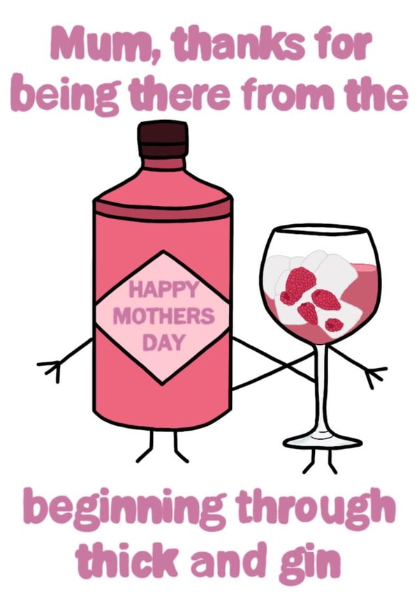 pink gin Mothers Day Card 48205 created by Bex designs