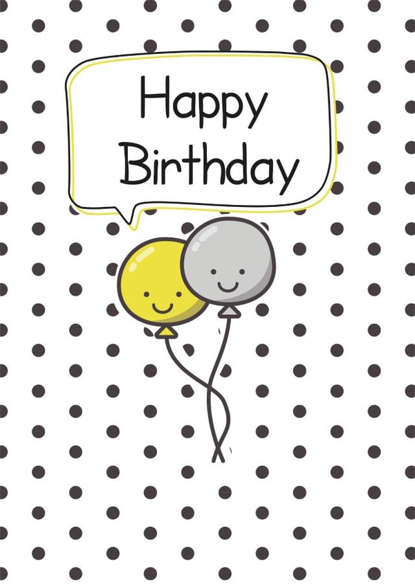 polka dots balloons Birthday Card 47310 created by Dominic Clay