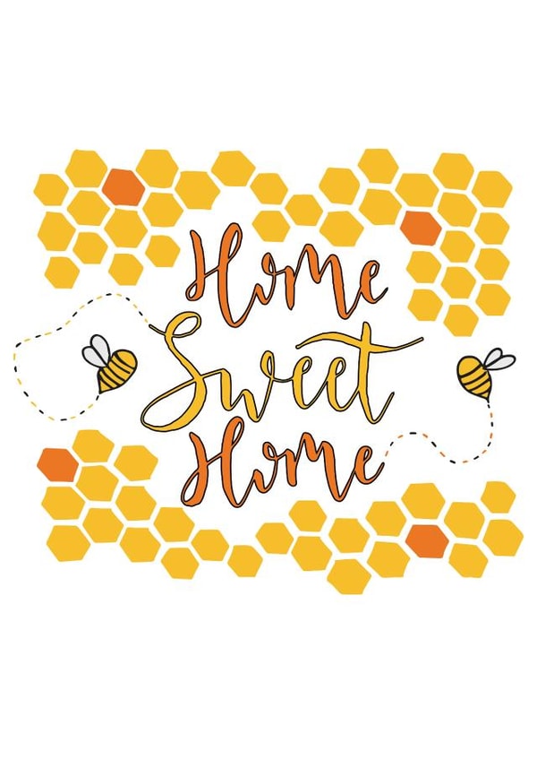 Home Sweet Home - Bees & Honeycomb New Home Card created by Crafted By Cat