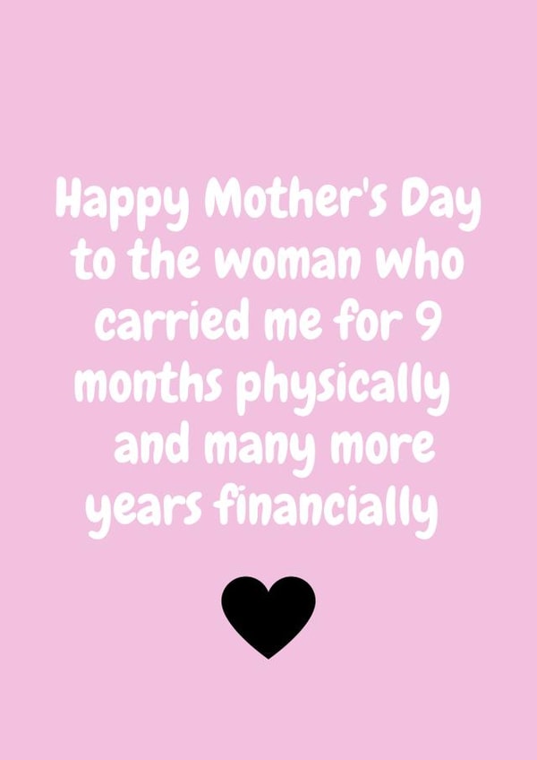Funny Humour Mothers Day Card 48225 created by Emily Clarkson