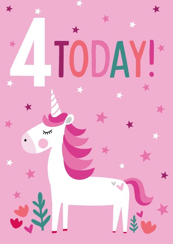 Unicorn 4th Birthday card created by Sarah Corcoran 