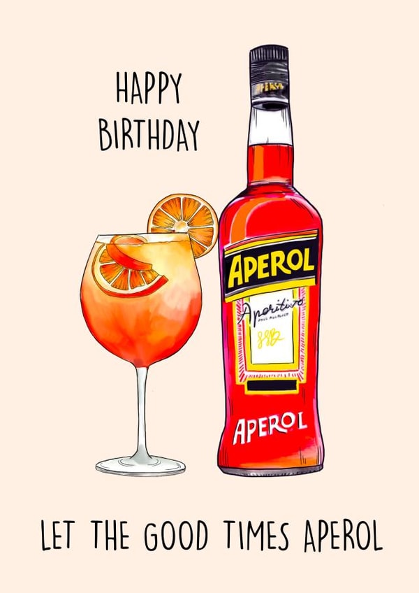 aperol spritz aperol Birthday Card 20821 created by Poppy & Mabel 