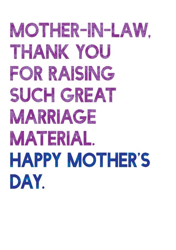 Mother-in-Law Mothers Day Card created by SixElevenCreations
