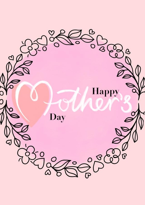 wreath floral Mothers Day Card 43815 created by Rosie Barrett