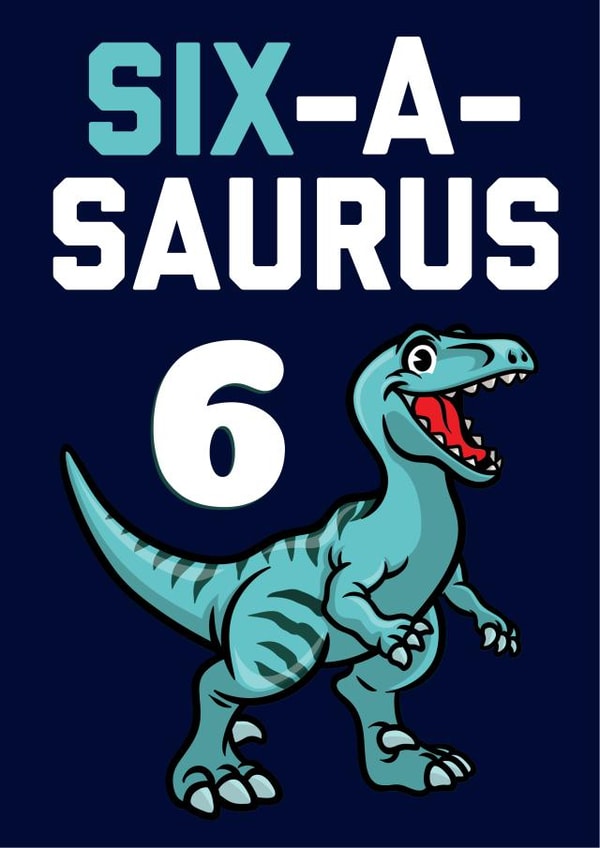dinosaur six Birthday Card 21649 created by Evezee