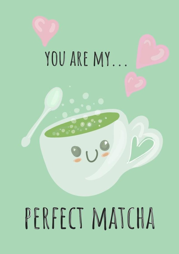 matcha tea tea Anniversary Card 21906 created by gosiarezaart