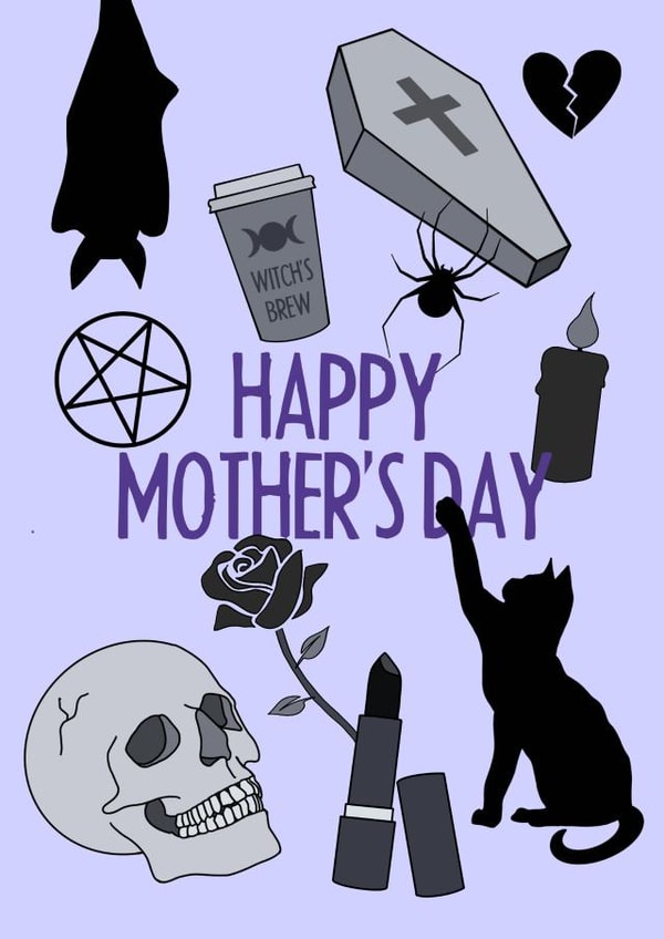 emo goth Mothers Day Card 13425 created by Dark Finch