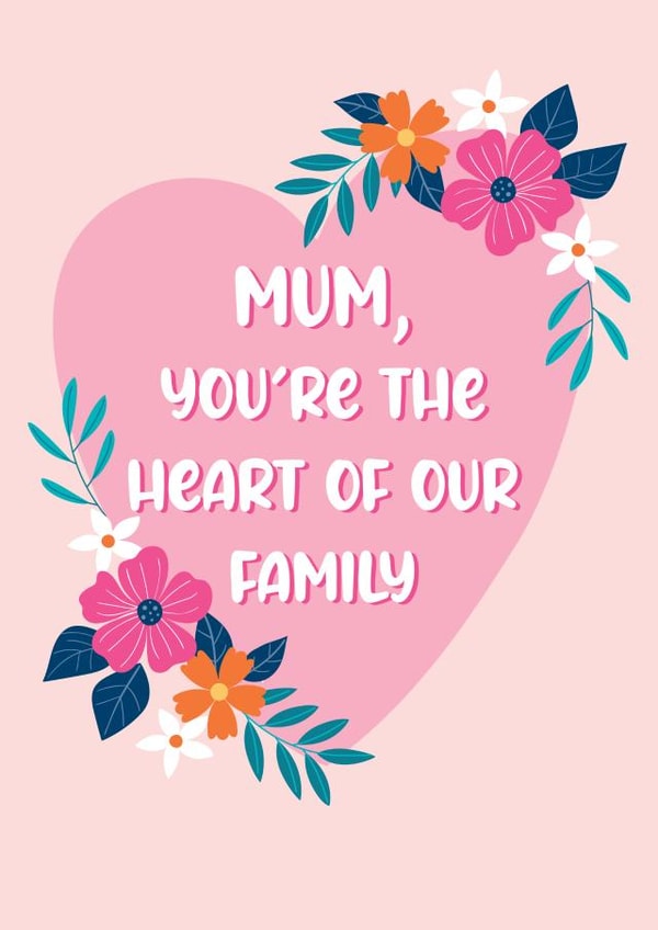flower heart Mothers Day Card 41184 created by Emoticology Cards