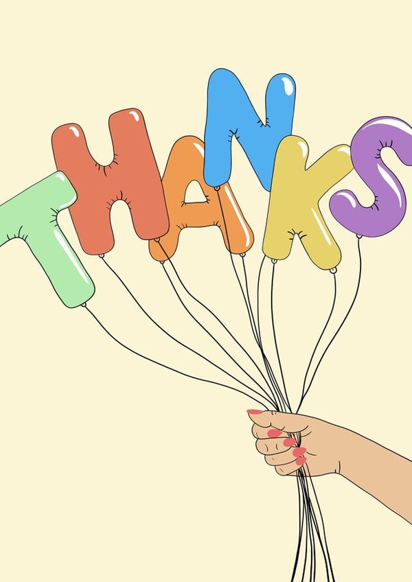 thanks balloons Thank You Card 20581 created by Jess McCall