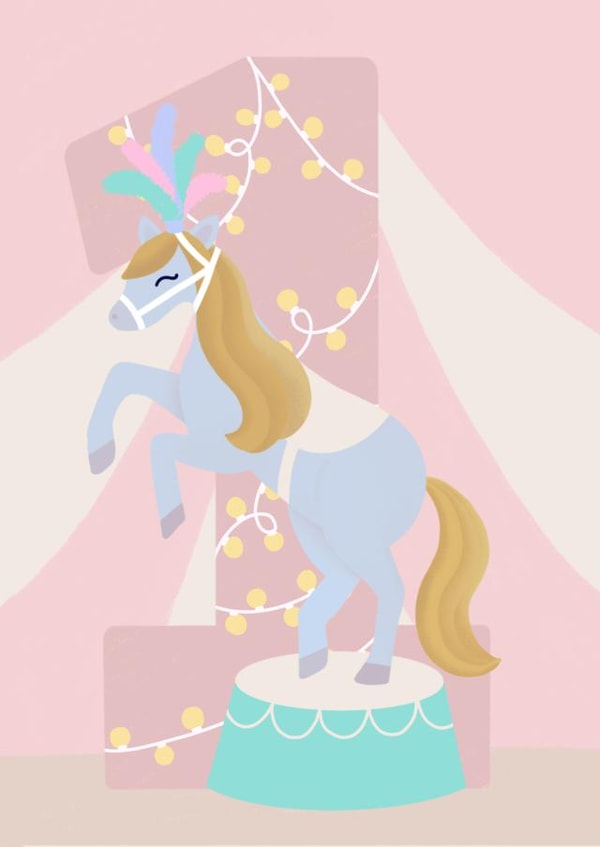 circus horse Birthday Card 20936 created by Nicki O'Donoghue Studio