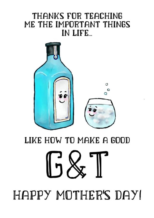 G&T gin and tonic Mothers Day Card 12606 created by TinkerDoodleArt