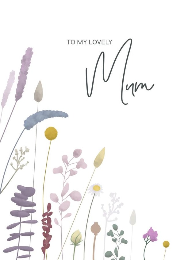 Mum Wild flowers Mothers Day Card 11825 created by Evie Garnett Designs