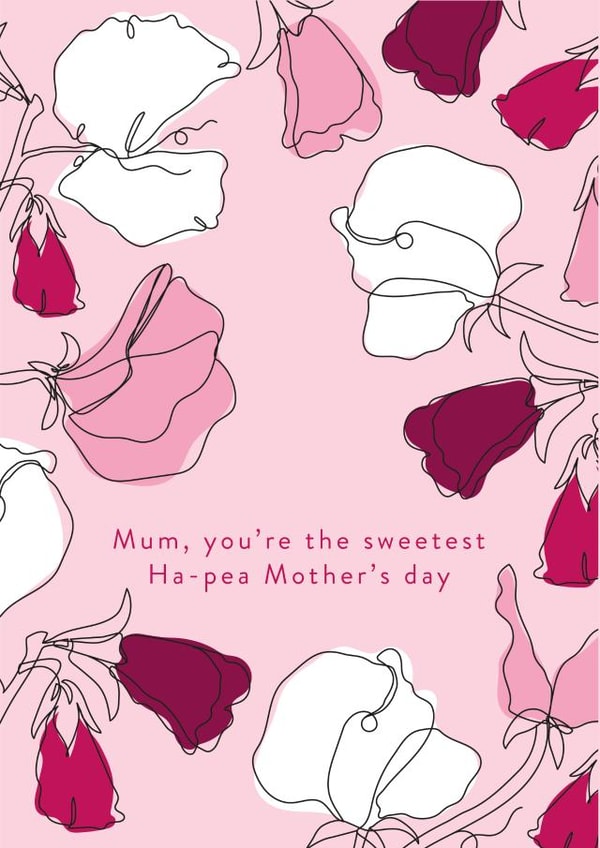 sweet peas flower Mothers Day Card 16801 created by Mor Creative