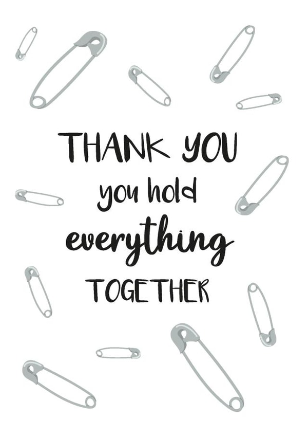 safety pins thanks Thank You Card 20571 created by Gheetings Cards