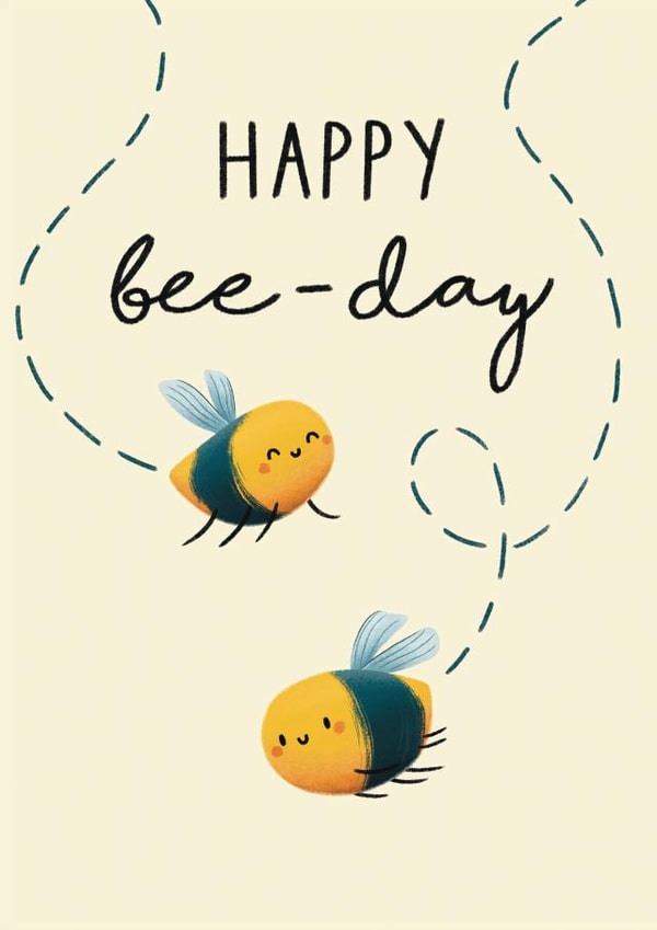 Happy bee Birthday Card 21527 created by Sophie Kent Illustration