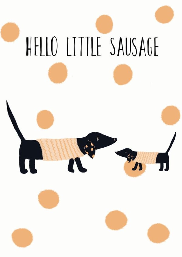 hello little sausage little New Baby Card 21929 created by Cove and May