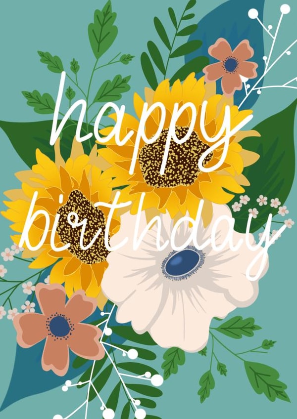 flowers pretty Birthday Card 20260 created by Fiesta de Papel