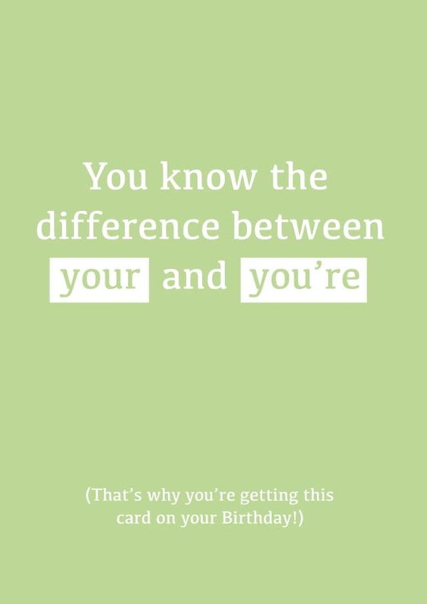 grammar your Birthday Card 21252 created by Matt Facer