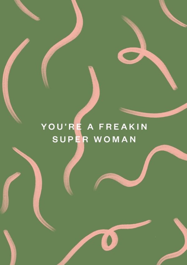 Cute - Illustrated - Typographic - Minimalist - Super Woman card created by Chelseah354