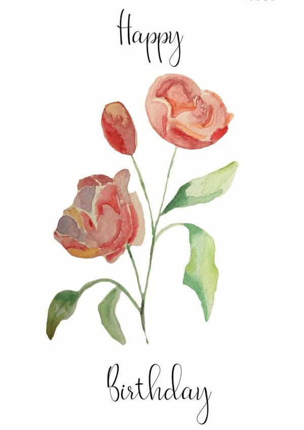 Happy Birthday floral card created by Katie May Designs