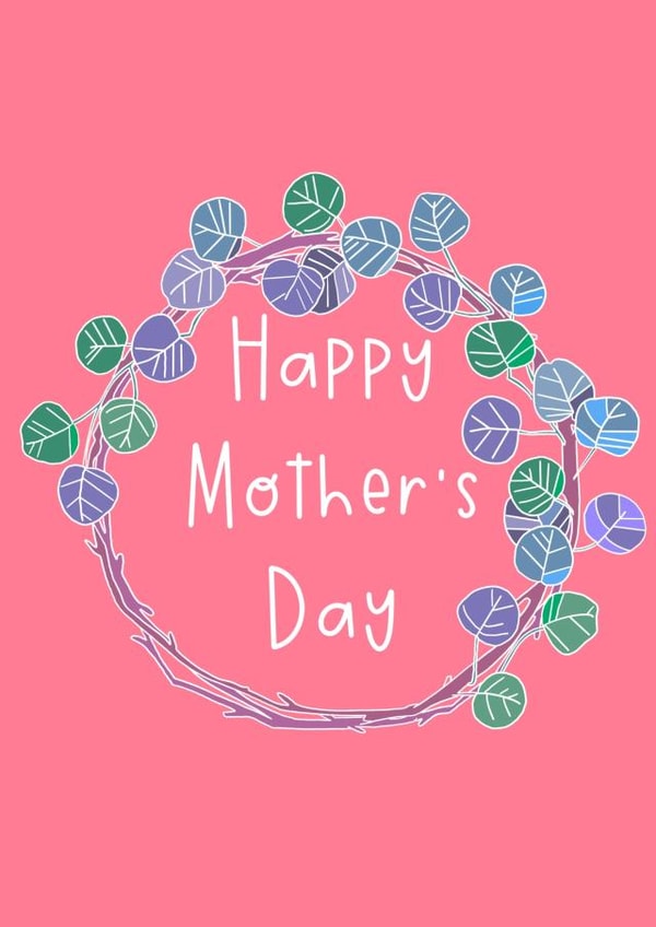 contemporary wreath Mothers Day Card 21470 created by HundredPigeons