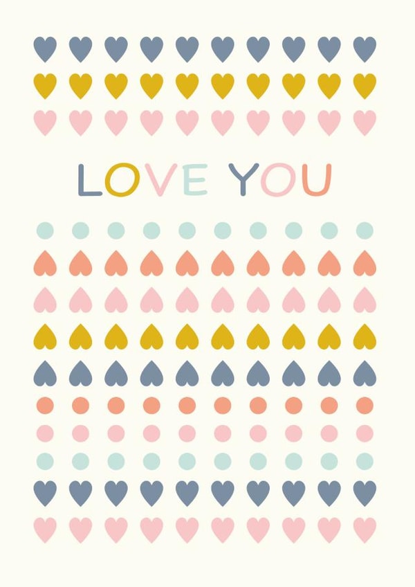 Love you hearts card created by Cards by Anna