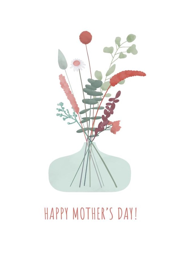 Flowers vase Mothers Day Card 11829 created by Evie Garnett Designs
