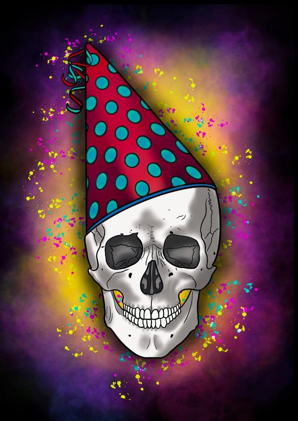 skull skeleton Birthday Card 48229 created by Webb Designs