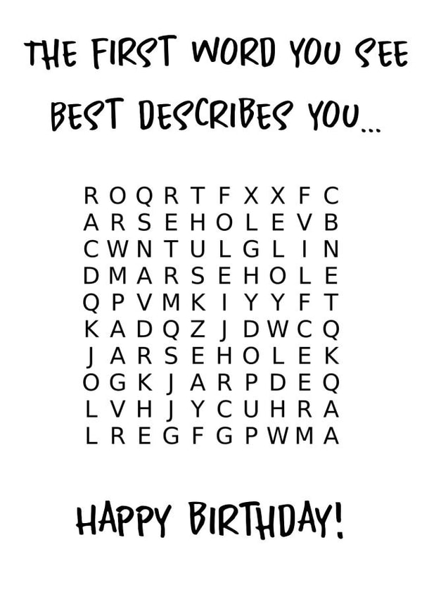 arsehole rude Birthday Card 20884 created by @annaelizabethdesigns