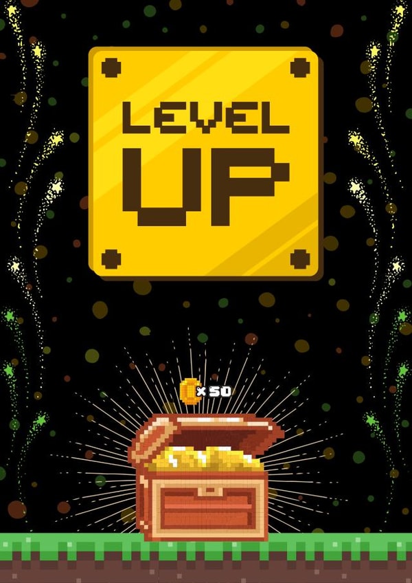 gamer birthday level up Birthday Card 21409 created by Trickyy