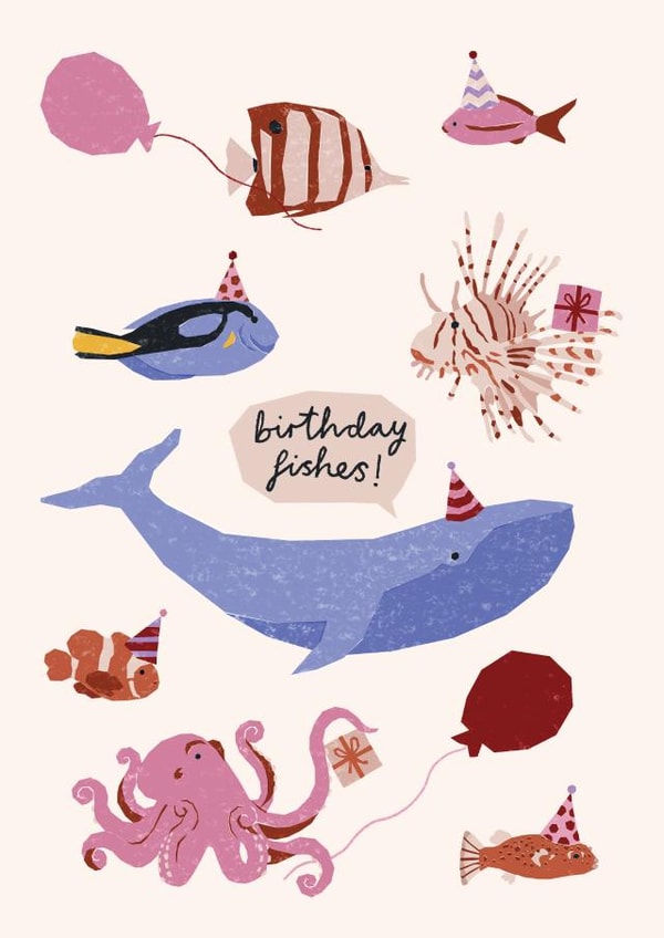 marine life fish Birthday Card 21610 created by Louisa Taylor