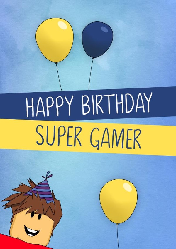 computer games roblox Birthday Card 11830 created by Evie Garnett Designs