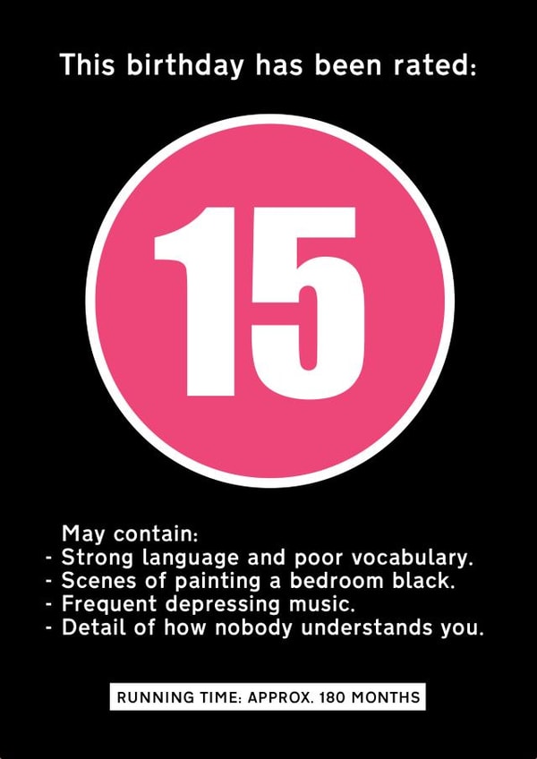 fifteen 15 Birthday Card 19869 created by Leamington Underground