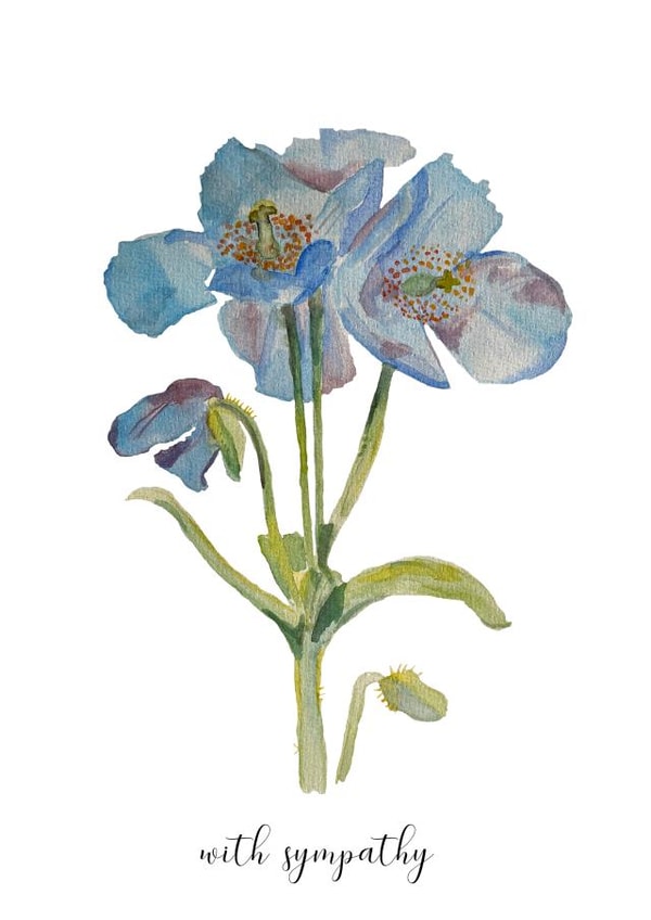 traditional  flowers Sympathy Card 18045 created by Katie May Designs