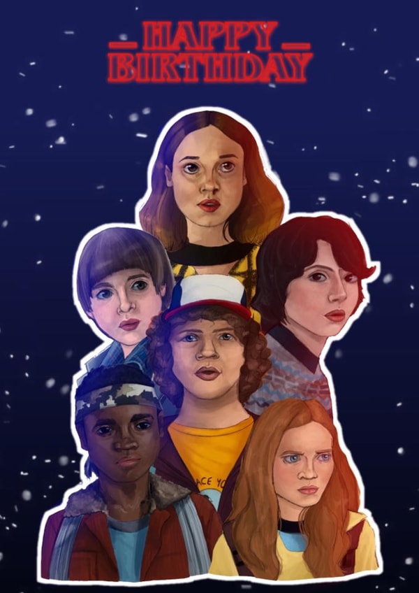 stranger things netflix Birthday Card 21954 created by Emily Murdoch
