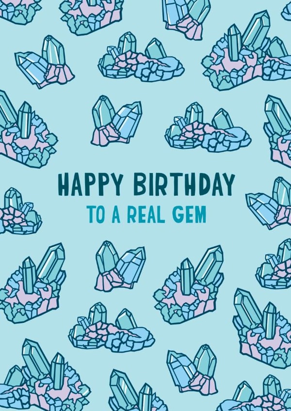 Pastel Crystal Gem Birthday Card created by Mythokell