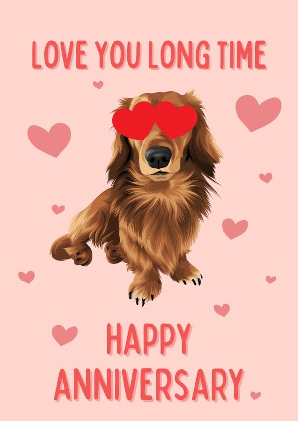 love you dog Anniversary Card 21720 created by Cujo Creations