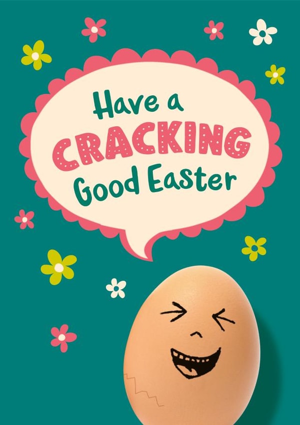 Cracking good Easter seasonal Easter egg card created by The Typecast Gallery