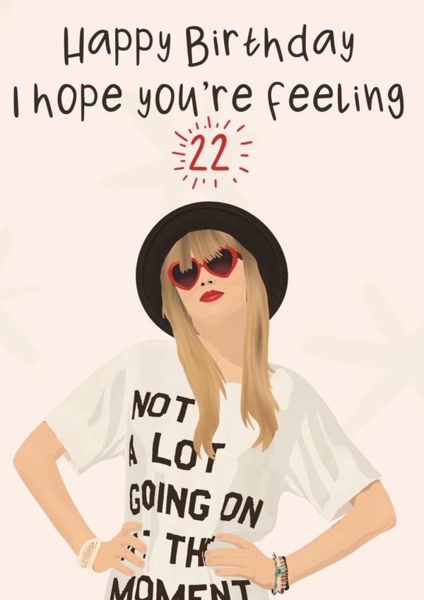Taylor Swift 22 Birthday Card created by Pink Sky Studios