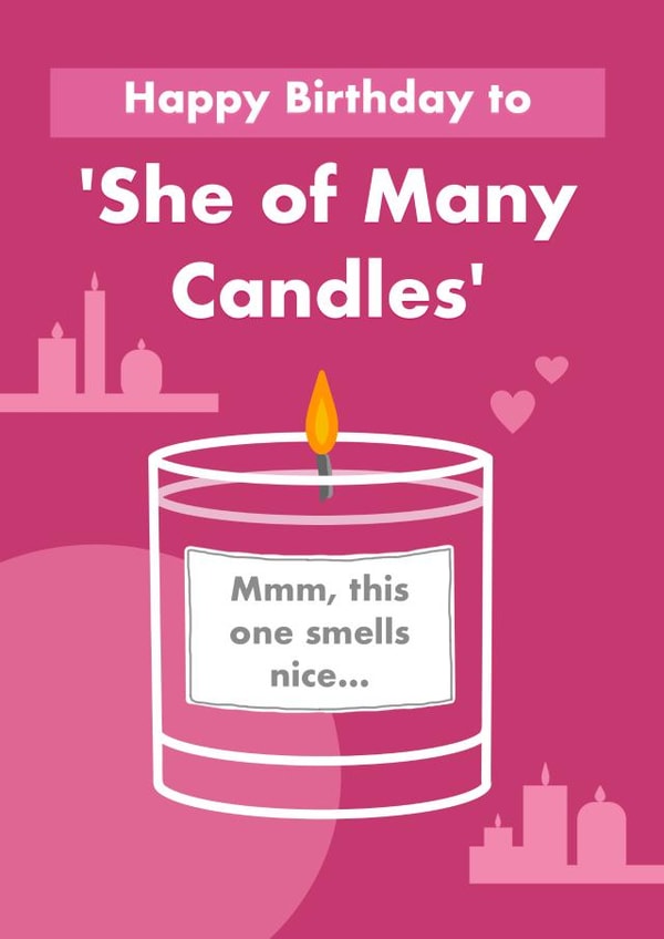 She of Many Candles Birthday Card created by Card and Cake