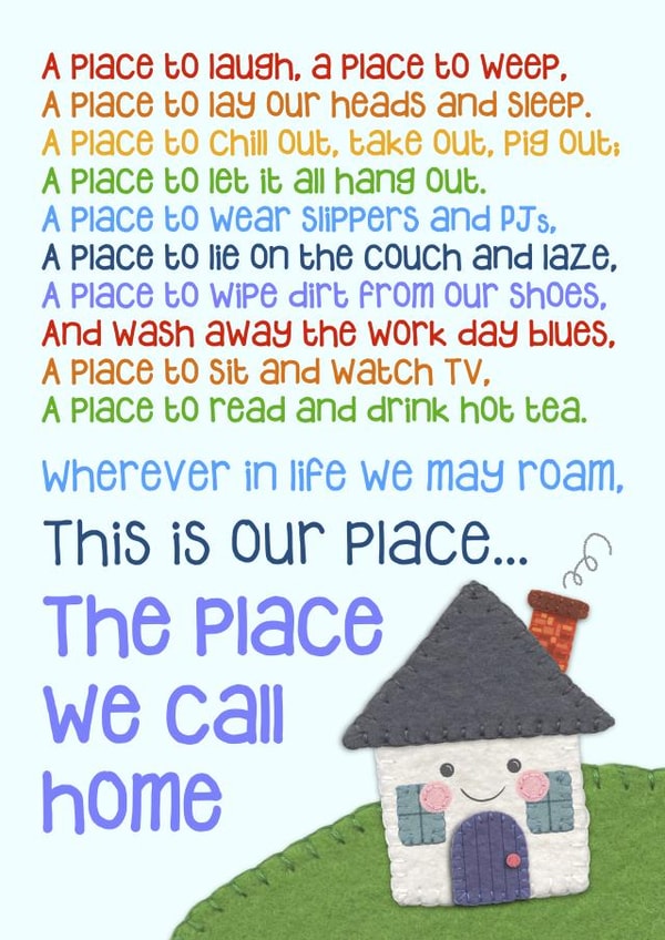 Cute Felt Poem New Home Card - House - This Is Our Place The Place We Call Home created by Presents Felt