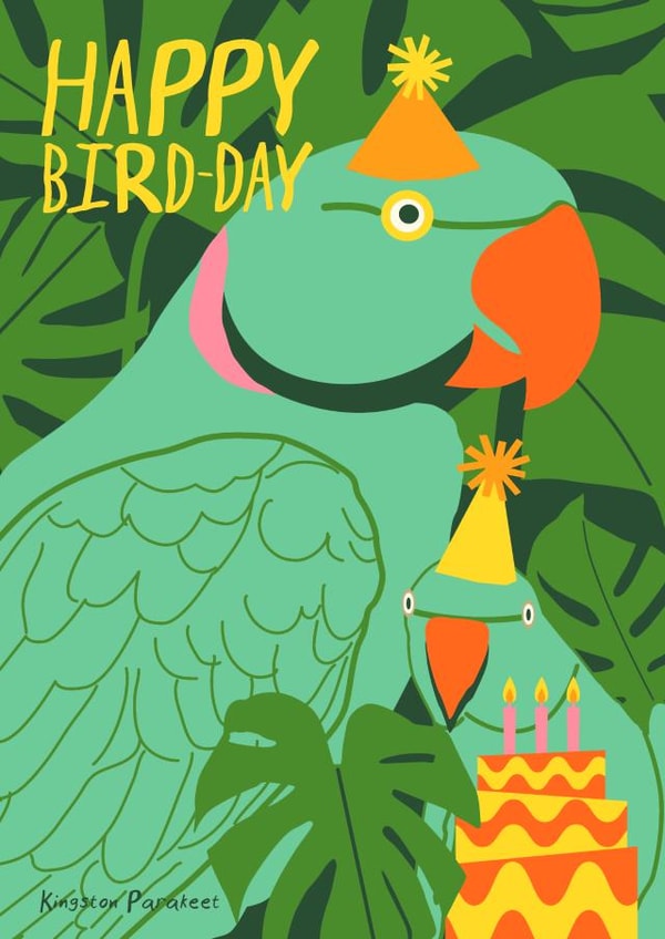 Happy Birthday Bird Day Card created by @squiggleinthecity