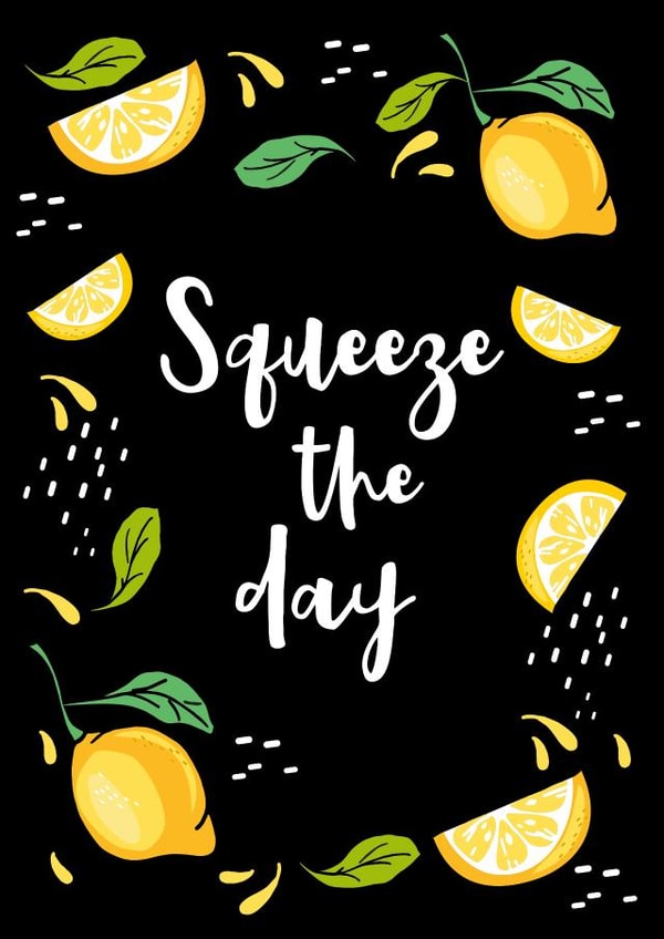 squeeze the day lemons Just because Card 19762 created by Paper Jungle