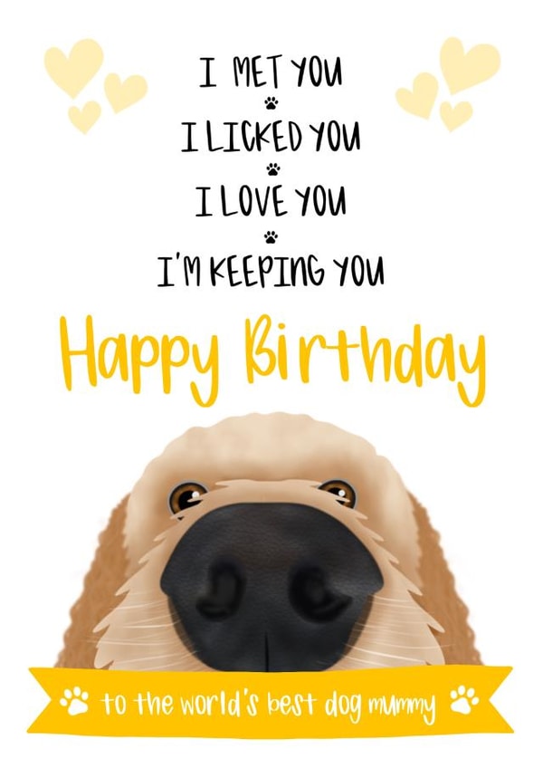 Mum Birthday Card from the Dog 1000 created by The Merry Giraffe